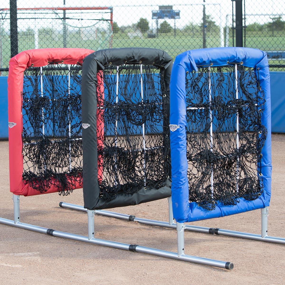 Baseball Rebounder GoSports 9 Hole Baseball & Softball Pitching Strike Zone Target Net Standard 49 X 30 Inches Baseball Gear